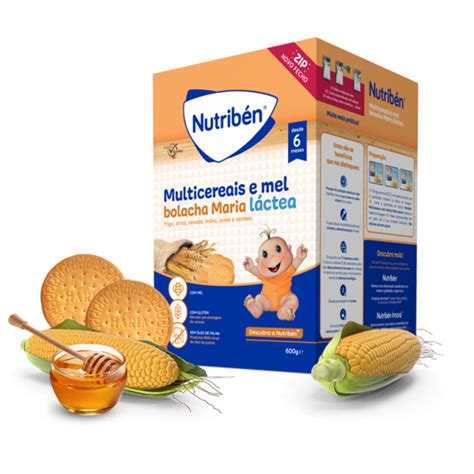 Nutribén Farinha Multicereais e Mel e Bolacha Maria 6M 600g