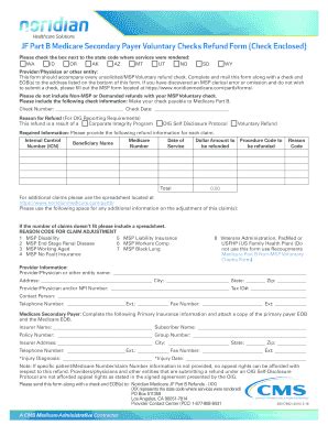 Fillable Online Part B MSP Voluntary Checks Form Noridian Fax Email