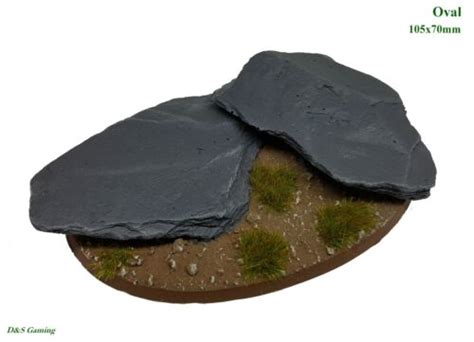 Resin Oval 105x70mm Rocky Outcropsslate Scenic Base Wh40k Ghostkeel