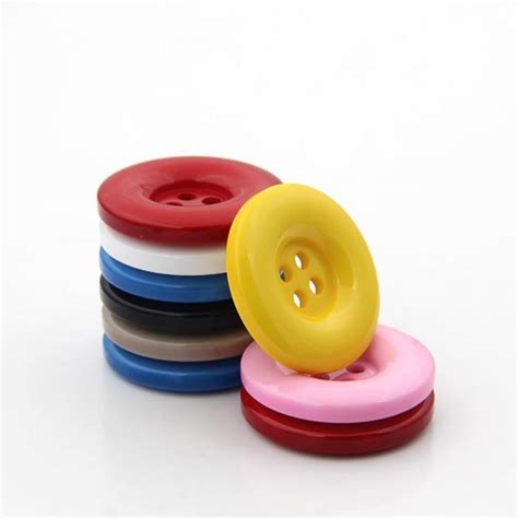 Lot de 10 boutons décoratifs en résine Boutons ronds à 4 trous Pour