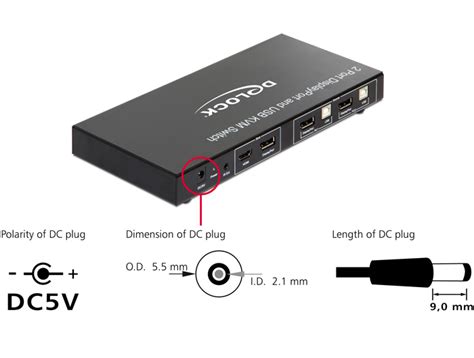 Delock Products 11367 Delock DisplayPort KVM Switch 2 1 With USB 2 0