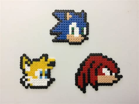 Sonic Tails And Knuckles Hama Bead Art By Dogtorwho On Deviantart