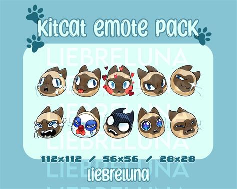 SIAMESE KITCAT BUNDLE 10 Emotes For Twitch Discord Stream Assets Etsy