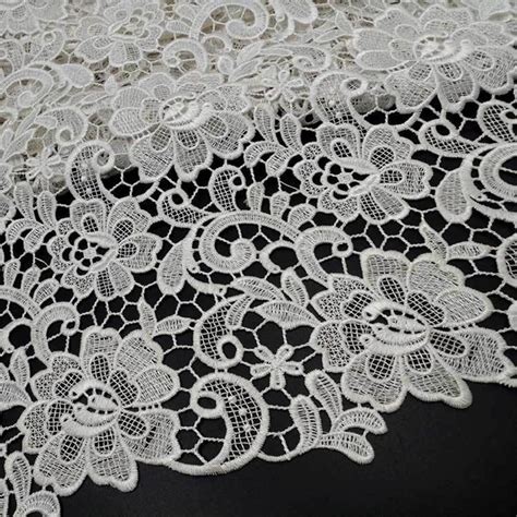 Heavy Guipure Fabric Water Soluble Bridal Lace Fabric Crocheted