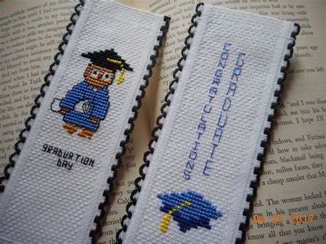 Cross Stitch Bookmark Etsy Shop Debbywebbyscards Graduation Bookmark