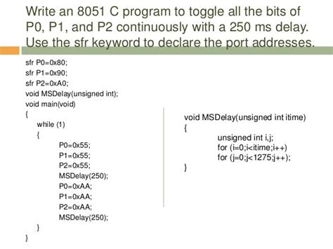 Intel 8051 Programming in C