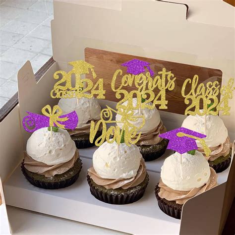 Rsstarxi Pack Class Of Cupcake Toppers Graduation Food