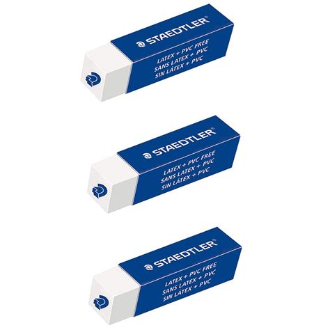 Staedtler Extruded Erasers Pack of 3 , Latex Free