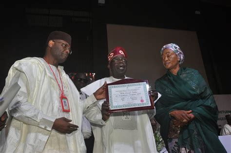 Inec Presents Certificate Of Return To President Elect Tinubu Photos