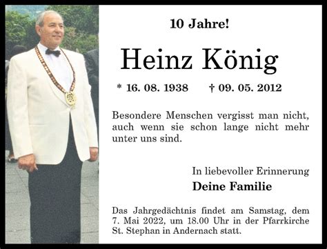 Traueranzeigen Von Heinz K Nig Rz Trauer De