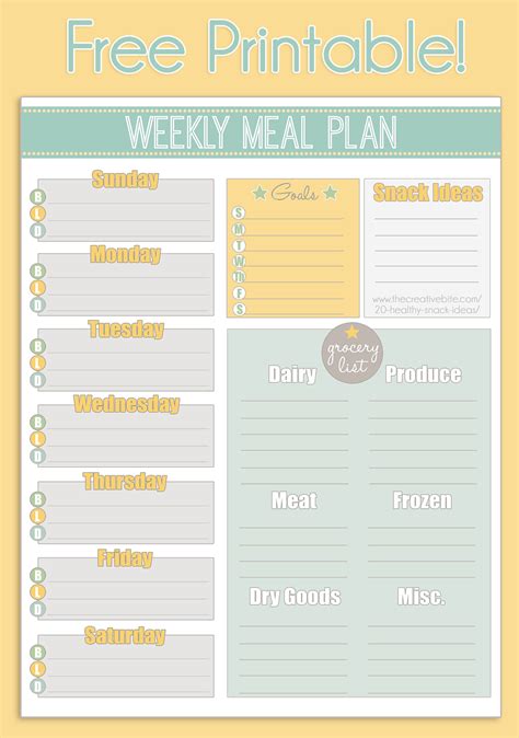 Printable Meal Planner Free Printable Word Searches