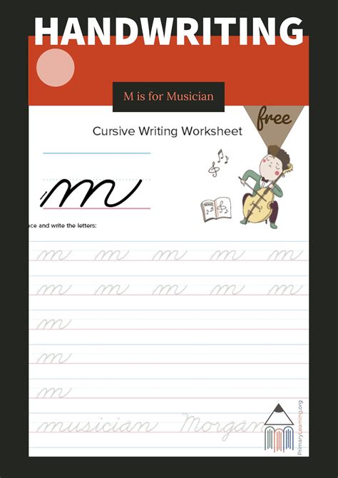 Lowercase Cursive M Worksheet Learn Handwriting Cursive Practice