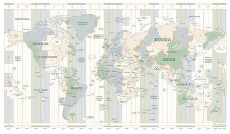 World Time Zones Map. Detailed World Map with Countries Names. 17797029 ...