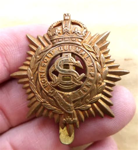 British Army Service Corps Brass Cap Badge Ww1 World War 1 Pin Lapel Militaria Eur 1168