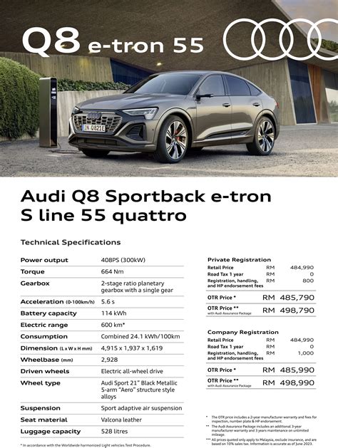 Audi Q Sportback E Tron S Line Quattro Malaysia Spec Sheet