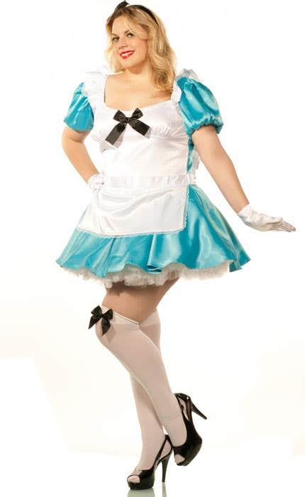 Plus Size Satin Alice Costume Womens Alice In Wonderland Costume