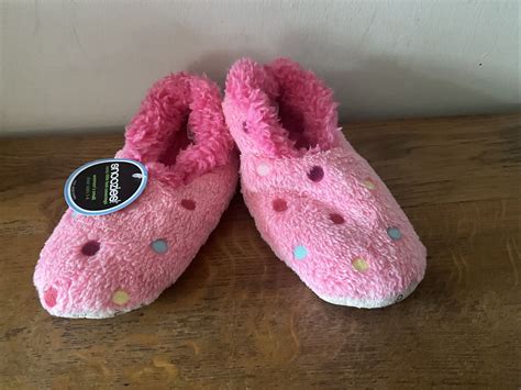 Ladies Snoozies Cosy Feet Pink Small 3 4 Slippers Non Slip Soles Ebay