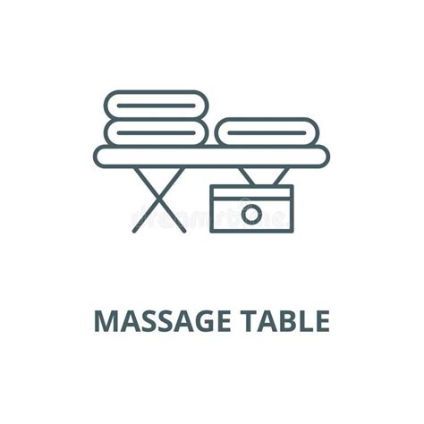 Massage Table Vector Line Icon Linear Concept Outline Sign Symbol Stock Vector Illustration