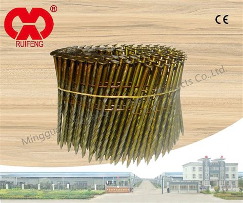 Degree Screw Shank Bright Wire Coil Nails For Pneumatic Nailer