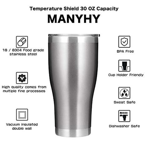 Manyhy 30oz Stainless Steel Insulated Tumbler 4 Pack Bulk Large