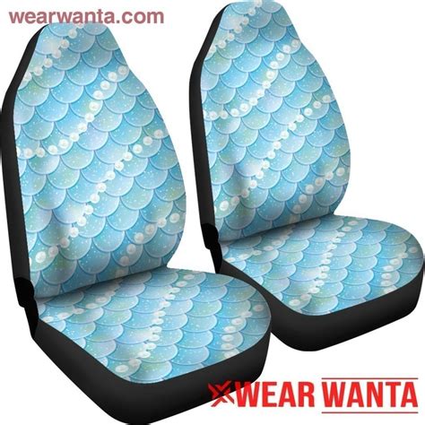 White Pearl Mermaid Skin Car Seat Covers Pinkato Store