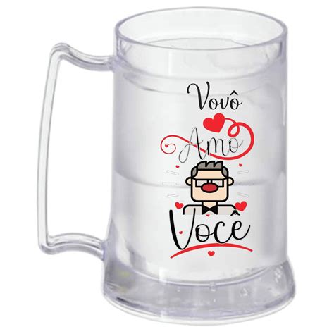 Caneca Gel Congelante Personalizada Amo Vovó Elo7