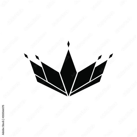 Crown logo simple flat design icon. Black color crown vector logo ...