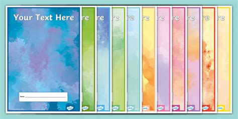 Watercolour Editable Book Cover Pack Professor Feito