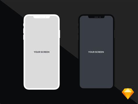 Iphone Xs Max Flat Mockup Free Sketch Resource Sketch Elements