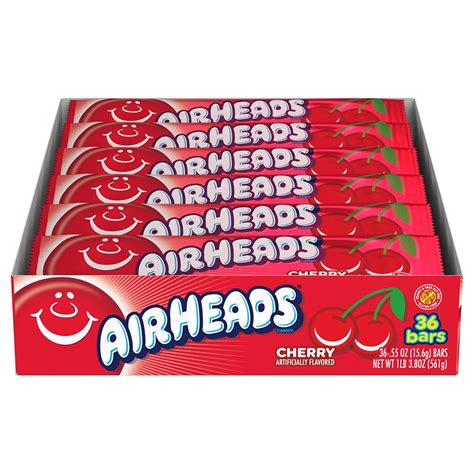 Airheads Cherry 55oz 36ct Jacks Candy