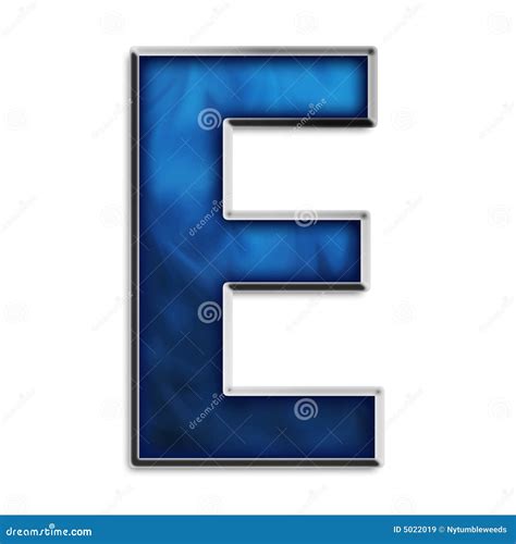 Isolated Letter E In Tribal Blue Stock Illustration Illustration Of