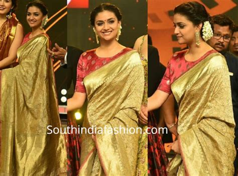 Keerthy Suresh In A Traditional Saree At Tsr Tv9 Awards South India