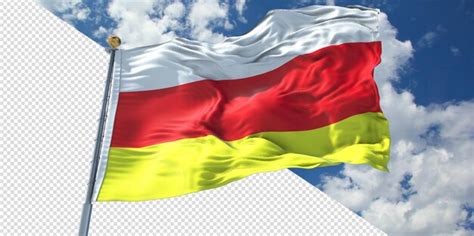 Premium PSD Realistic 3D Renders South Ossetia Flag Transparent