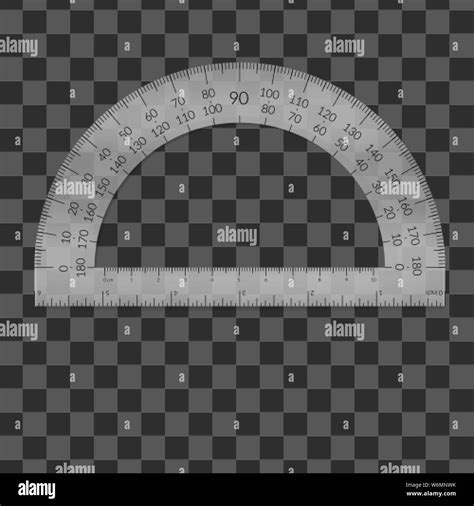 Plastic Circular Protractor With A Ruler In Metric And Imperial Units