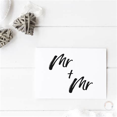 Mr And Mr Wedding Card Mr And Mr Card Gay Wedding Card Etsy