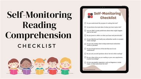 Self Monitoring Reading Comprehension Checklist Pdf Included Number