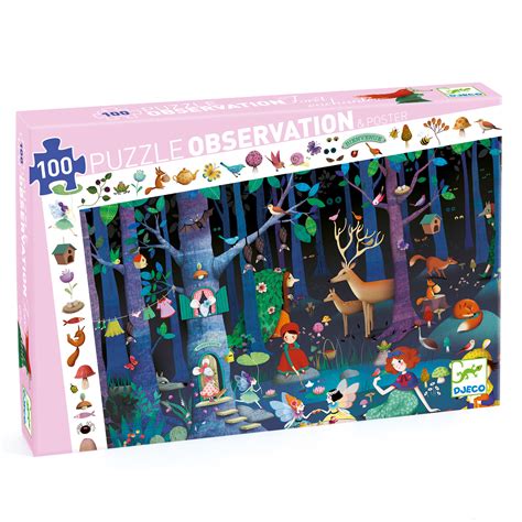 Djeco 100 Puzzle observation Forêt enchantée Maitre des Jeux