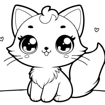 Dibujo De Gatito Kawaii F Cil Para Colorear A Imprimir Pdf Gratuito