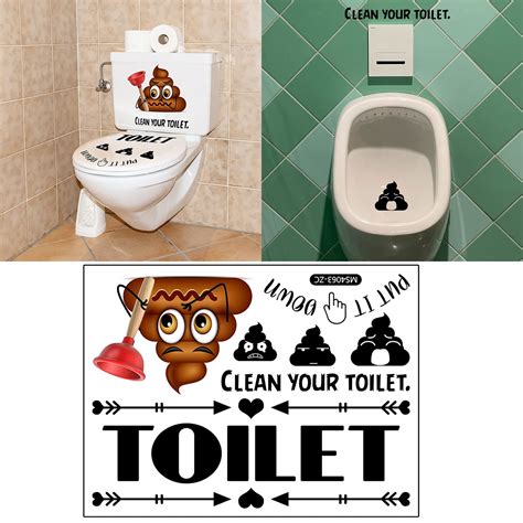 Voss Prank Stickers Clean Your Toilet Toilet Sticker Decal Funny