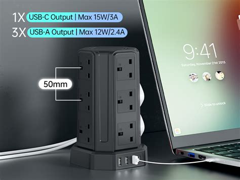 Aodeng Tower Extension Lead With Usb Slots M Way Outlets Multi