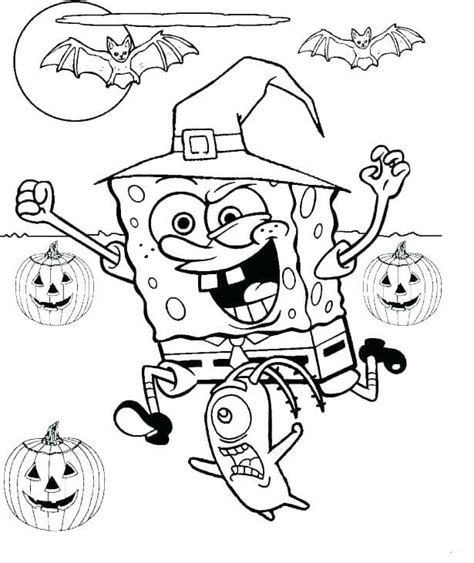 Bob Esponja Cal A Quadrada Em Traje De Bruxa Para Colorir Imprimir E