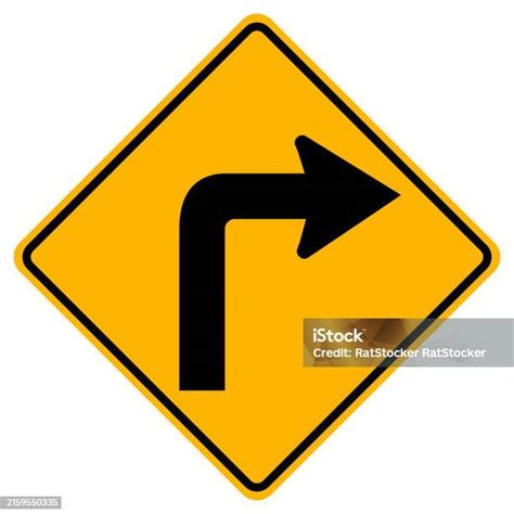 Turn Right Traffic Road Sign Vector Illustration Isolate On White Background Symbols Label Eps10