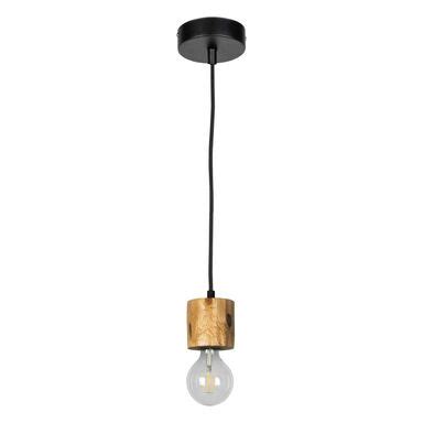 Lampa wisząca Pino czarna z drewnem E27 Spot Light Żyrandole lampy