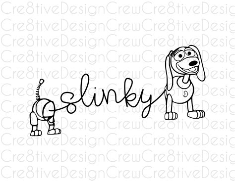 Slinky Dog Toy Story Outline Svg Stitch Silhouette Coloring Toy Story