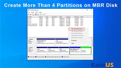 How To Create More Than 4 Partitions On Mbr Disk In Windows 10 11 Easeus