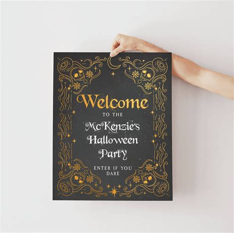 Halloween Party Welcome Sign Template Printable Spooky Etsy