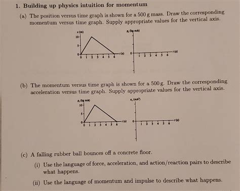 Solved 1 Building Up Physics Intuition For Momentum A The Chegg