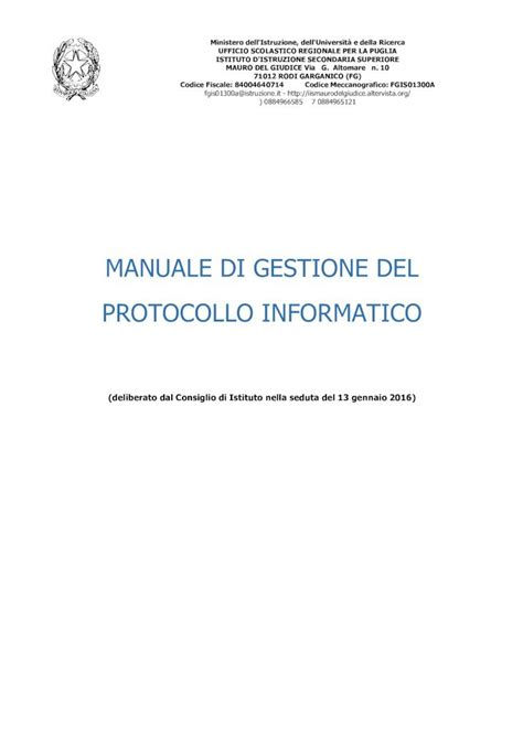 PDF Manuale Protocollo Informatico Denominata Protocollo Generale