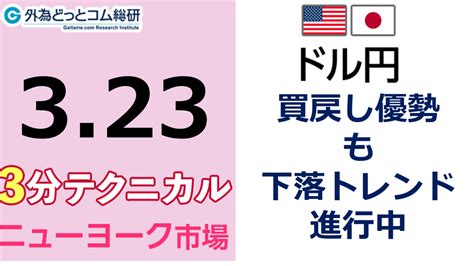 ドル円見通し 「買戻し優勢も下落トレンド進行中」見通しズバリ！3分テクニカル分析 ニューヨーク市場の見通し 2023年3月23日 外為