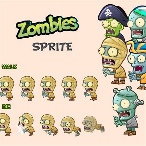 5 Zombie Sprites For Game Developers